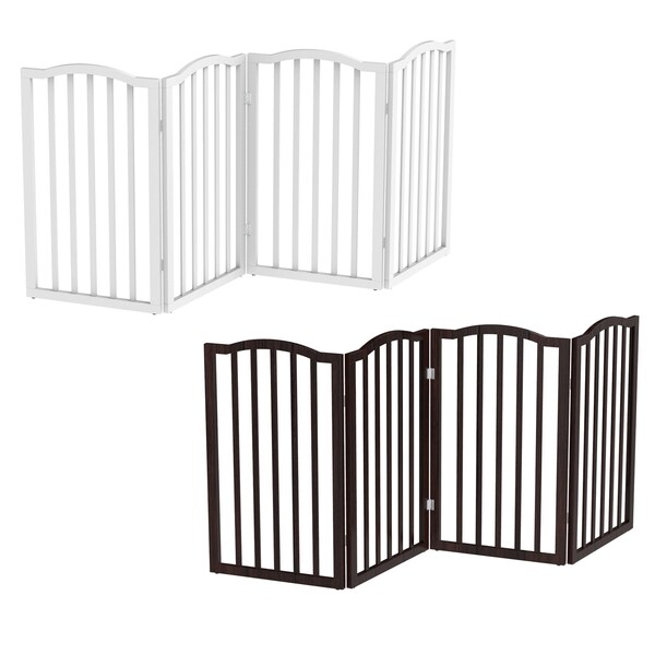 Pet Adobe Pet Adobe Freestanding Scallop Top Pet Gate (Brown) - 983063GWE