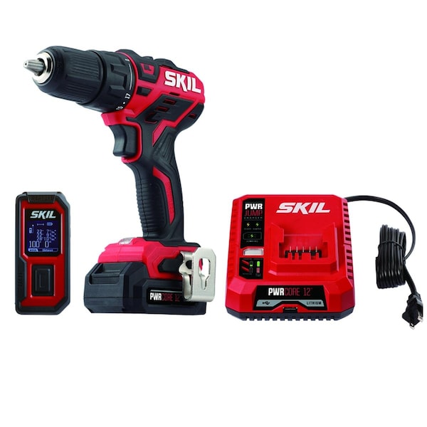 Skil 12V PWRCore 12 Cordless Brushless 2 Tool Drill Driver & Laser Measure Kit - 2004129