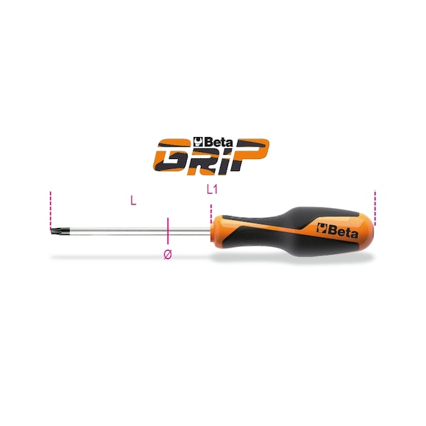 Beta 1267TX T09 Driver for Torx Head Screws, Ergonomic Handle - 012670009