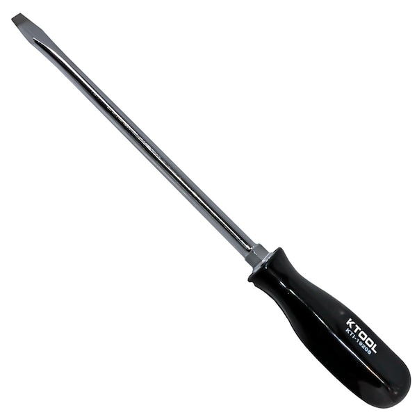 K-Tool International Screwdriver, Slotted, Black Handle, 8" - KTI-19208