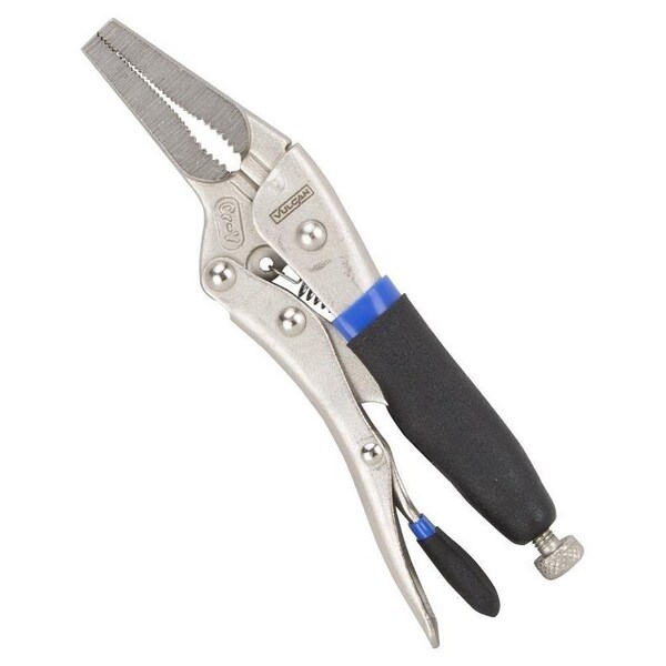 Vulcan Locking Plier, 6-1/2 in OAL, 2 in Jaw Opening, Black Handle, Comfort-Grip Handle, 3/4 in W Jaw - JL-NP024
