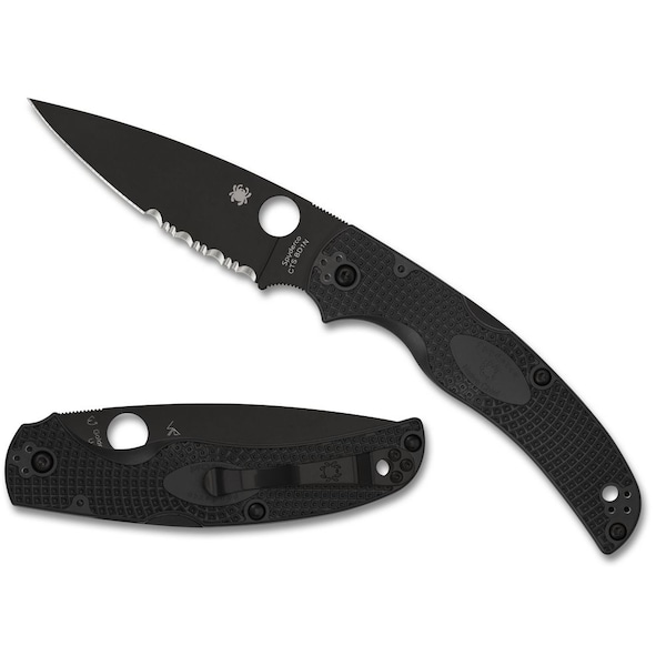 Spyderco 2024 Spyderco Reveal 13 Native Chief Black Lightweight Black Blade, Combo Edge - SPY-C244PSBBK