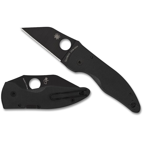 Spyderco 2024 Spyderco Reveal 13 Microjimbo Black G-10 Black Blade, Plain Edge - SPY-C264GPBK