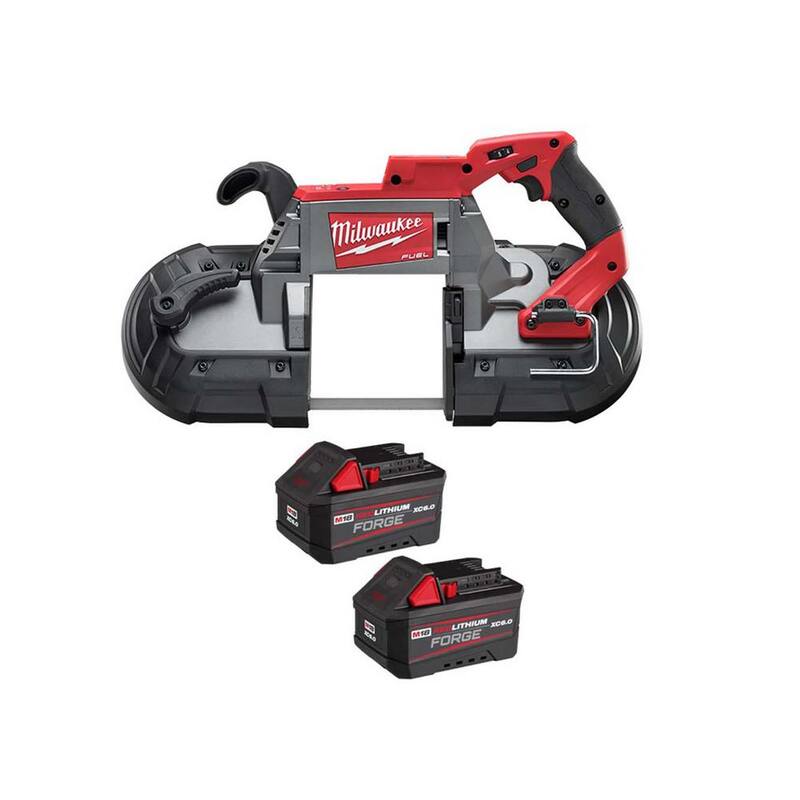 Milwaukee M18 FUEL Sierra de Cinta Inalámbrica de Corte Profundo de Ion de Litio de 18V sin Escobillas con (2) Baterías FORGE de 6 Ah - 2729-20-48-11-1861P