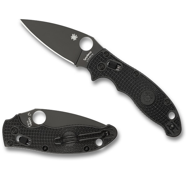 Spyderco 2024 Spyderco Manix 2 Lightweight Black Black Blade Plain - SPY-C101PBBK2