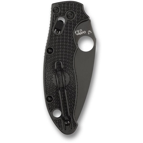 Spyderco 2024 Spyderco Manix 2 Lightweight Black Black Blade Plain - SPY-C101PBBK2