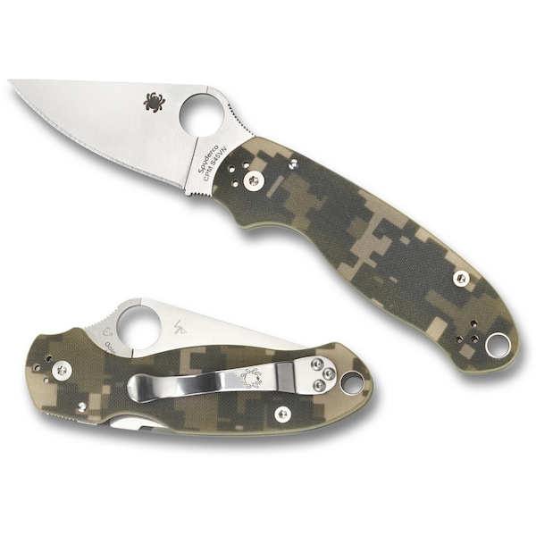 Spyderco 2024 Spyderco Para 3 G-10 Camo Plain - SPY-C223GPCMO