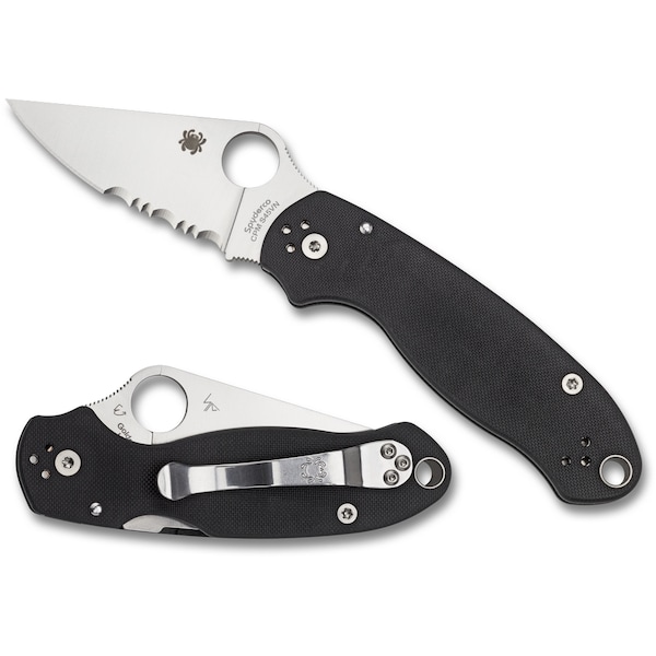 Spyderco 2024 Spyderco Para 3 G-10 Black Combo - SPY-C223GPS