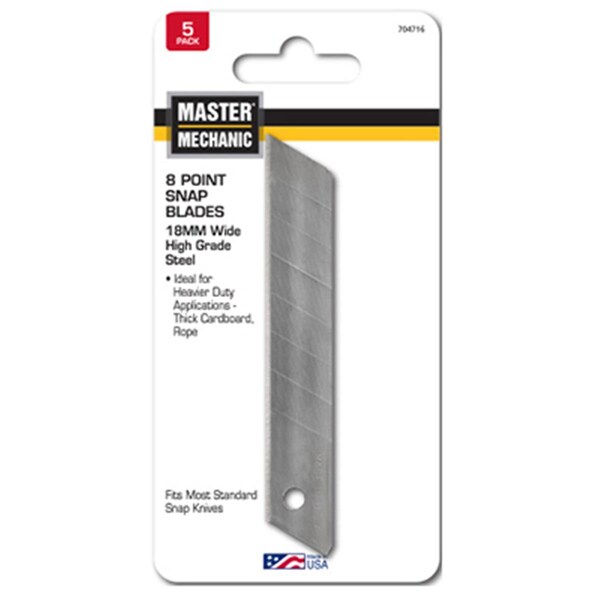 Idl Tool International Master Mechanic 18 mm Snap Blade, 5PK - 704716