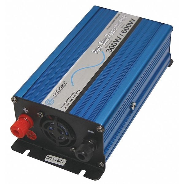 Aims Power Power Inverter, Pure Sine Wave, 600 W Peak, 300 W Continuous, 1 Outlets - PWRI30024S