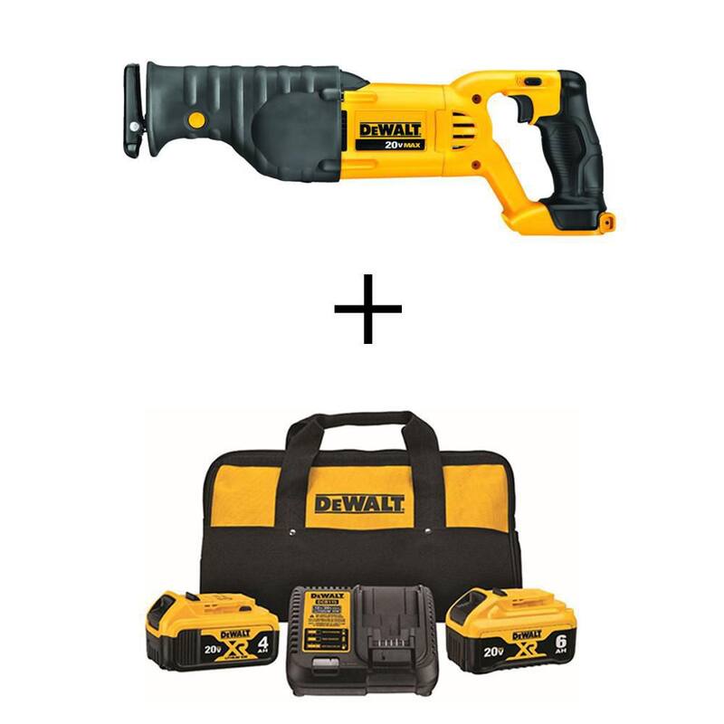 Sierra reciproca inalámbrica DEWALT 20V MAX, (1) batería de 20V 6.0Ah y (1) batería de 20V 4.0Ah, y cargador - DCS380BDCB246CK.