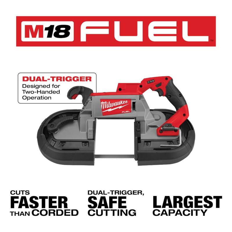 Milwaukee M18 FUEL 18V Sierra de Cinta Inalámbrica sin Escobillas de Litio-Ion de Corte Profundo con Doble Gatillo (Herramienta Solamente) - 2729S-20