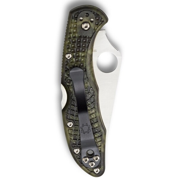Spyderco 2024 Spyderco Delica 4 Lightweight Green Zome Flat Ground Plain - SPY-C11ZFPGR