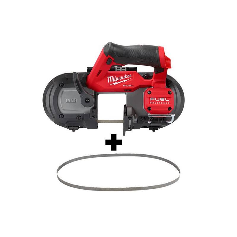 Sierra de banda subcompacta inalámbrica Milwaukee M12 FUEL de 12V de iones de litio con (4) hojas de sierra de banda para corte extremo de metal de 12/14 DPP - 2529-20-48-39-0631