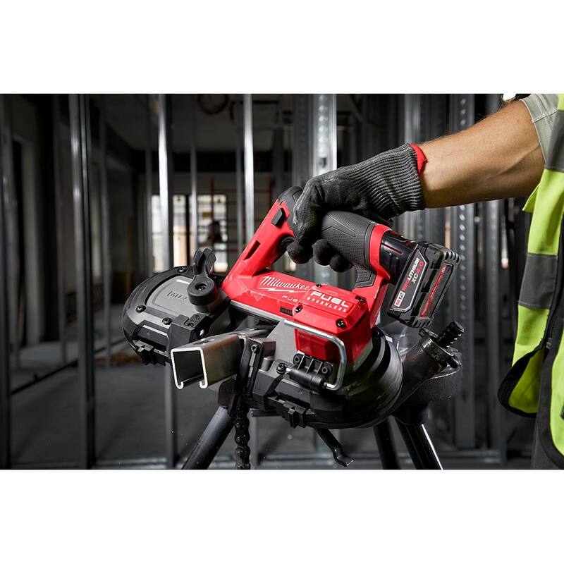 Sierra de banda subcompacta inalámbrica Milwaukee M12 FUEL de 12V de iones de litio con (4) hojas de sierra de banda para corte extremo de metal de 12/14 DPP - 2529-20-48-39-0631