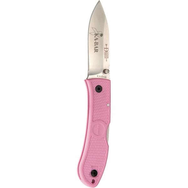 Ka-Bar Knives 2024 Ka-Bar Dozier Folding Hunter-Pink, Silver Pocket Clip - KAB-4062PK