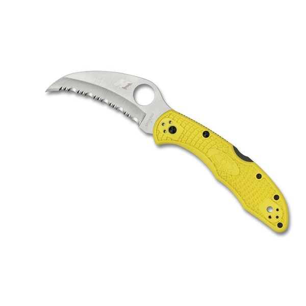 Spyderco 2024 Spyderco Tasman Salt 2 Lightweight Yellow H1 Serrated - SPY-C106SYL2