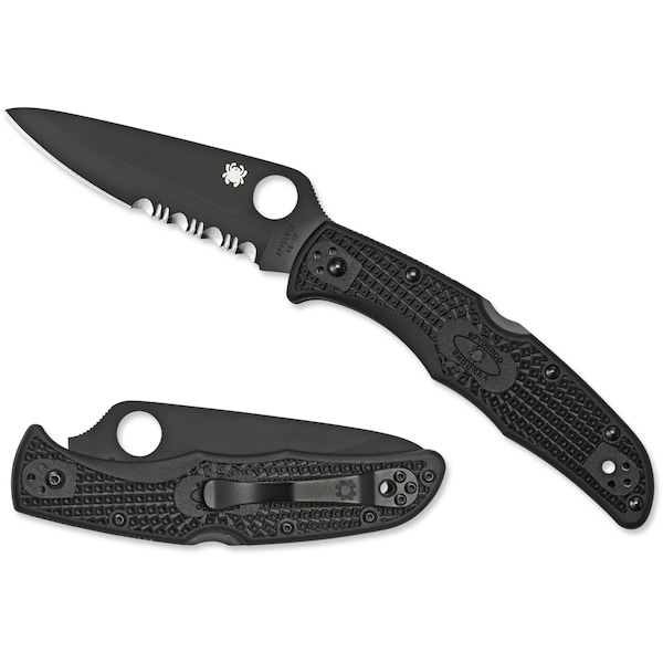 Spyderco 2024 Spyderco Endura 4 Lightweight Black Black Blade Combo - SPY-C10PSBBK