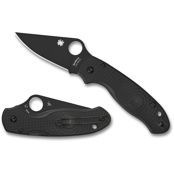 Spyderco 2024 Spyderco Para 3 Lightweight Black Black Blade Plain - SPY-C223PBBK