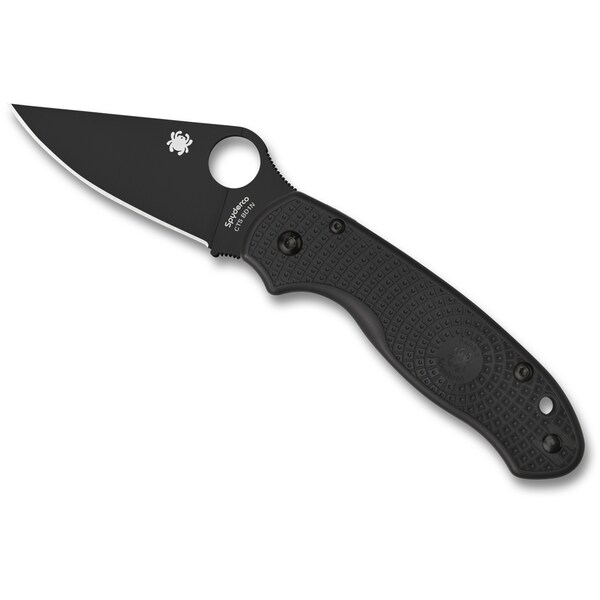 Spyderco 2024 Spyderco Para 3 Lightweight Black Black Blade Plain - SPY-C223PBBK
