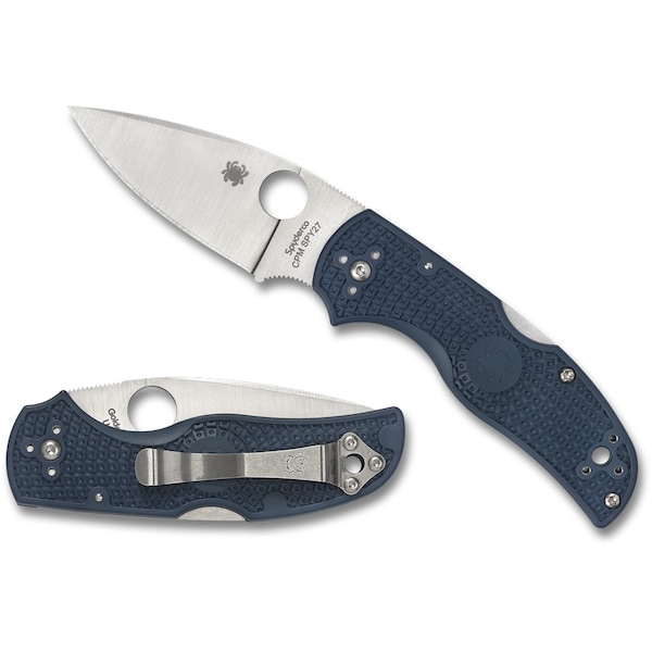 Spyderco 2024 Spyderco, Reveal V5, Native 5, Plain Edge, Blue Frn Handles - SPY-C41PCBL5