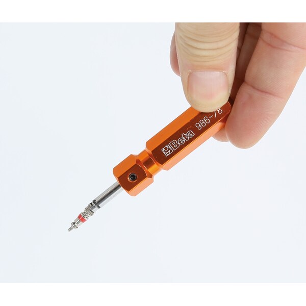 Beta 986 Tire Valve Screwdriver, Short Model 1.9 in Long - 009860048