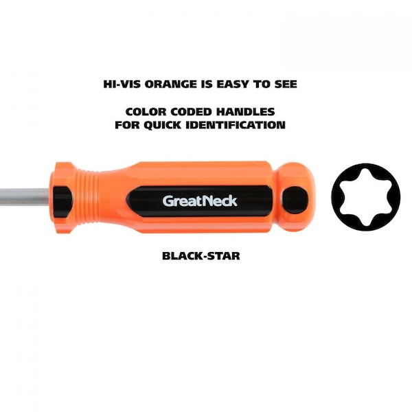 Great Neck T25 x 5 Inch Star Round Shank Screwdriver - 73225