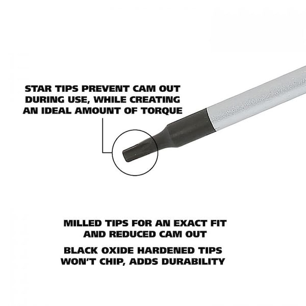 Great Neck T25 x 5 Inch Star Round Shank Screwdriver - 73225