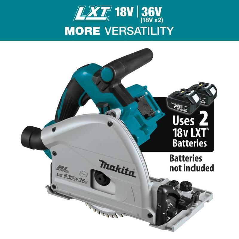 Sierra circular Makita 18V X2 LXT de iones de litio (36V) sin escobillas inalámbrica de 6-1/2 pulgadas (herramienta solamente) con hoja de carburo de tungsteno de 55 dientes - XPS01Z.