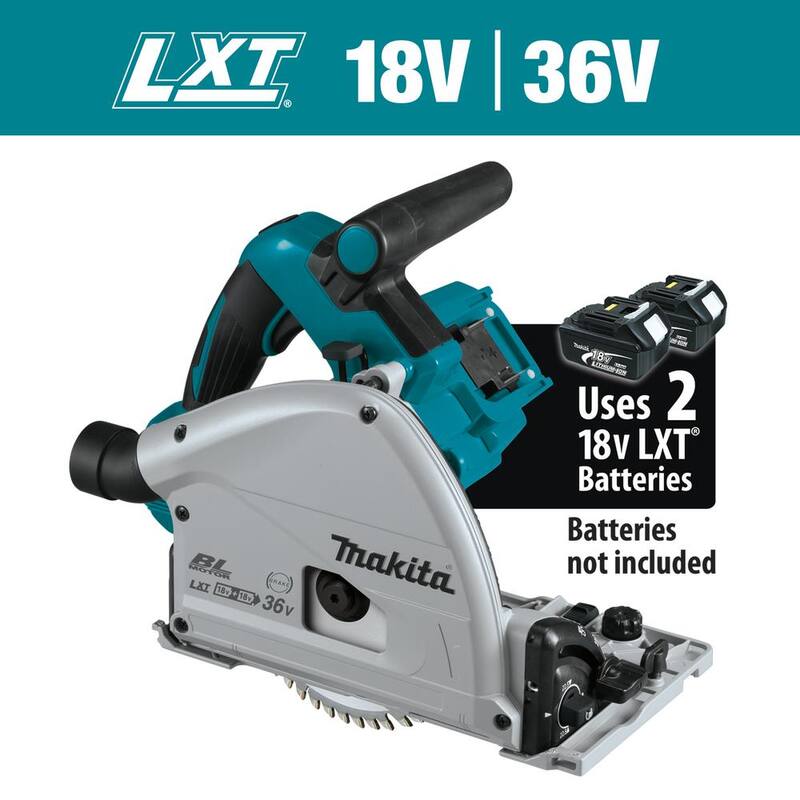 Sierra circular Makita 18V X2 LXT de iones de litio (36V) sin escobillas inalámbrica de 6-1/2 pulgadas (herramienta solamente) con hoja de carburo de tungsteno de 55 dientes - XPS01Z.