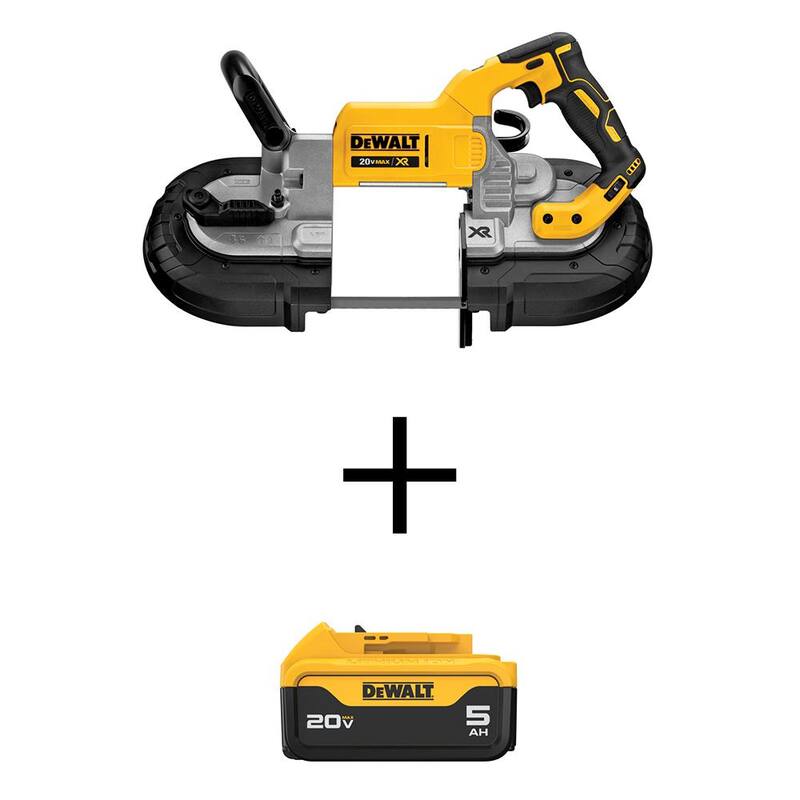 Sierra de cinta profunda inalámbrica sin escobillas DEWALT 20V MAX y (1) Batería de 20V 5.0AH - DCS374Bw5b