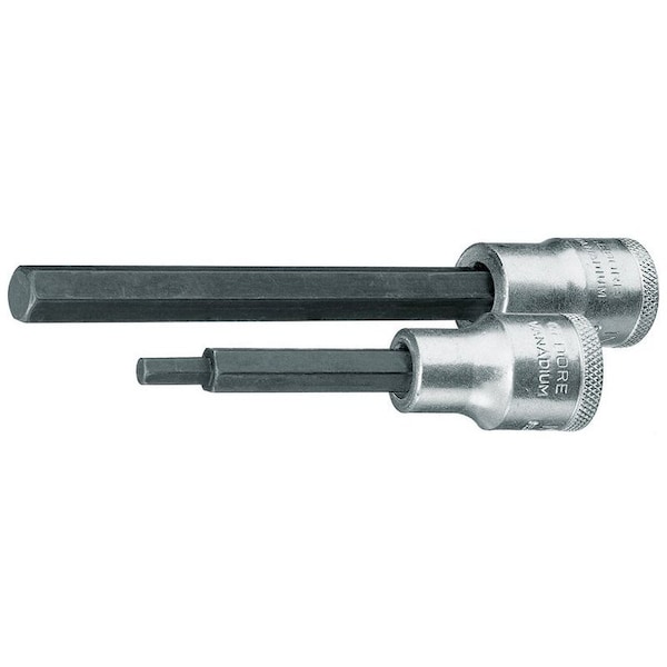 Gedore Screwdriver Bit Socket, 1/2", Long 8mm, Overall Length: 120mm - IN 19 L 8-120