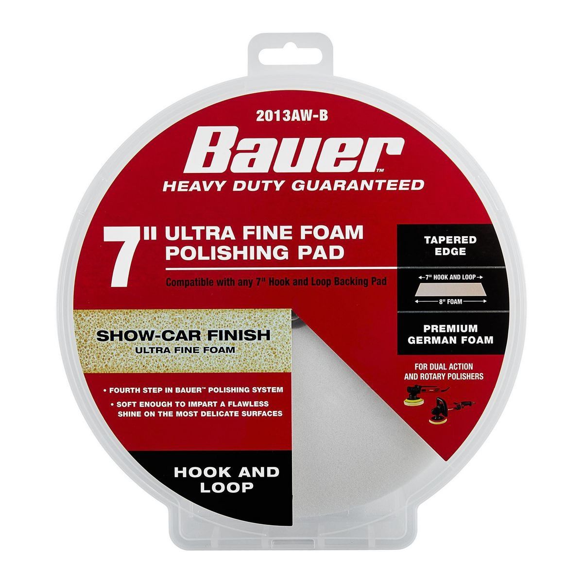 Almohadilla de pulido de espuma ultrafina Bauer de 7 pulgadas - Blanco - 57344