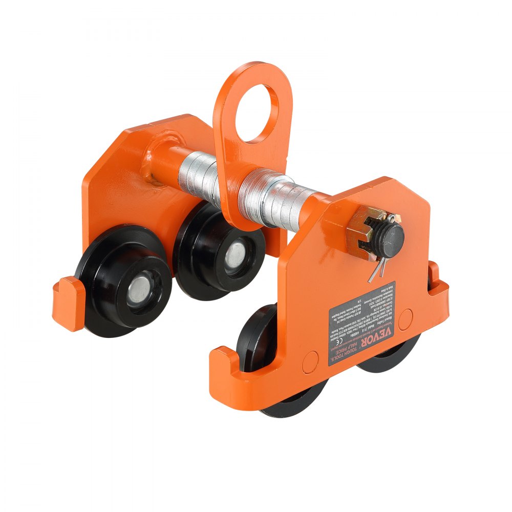 VEVOR Manual Trolley, 6600 lbs/3 Ton Load Capacity, Push Beam Trolley with Dual Wheels, Adjustable for I-Beam Flange Width 2.5" to 8", Heavy Duty Alloy Steel Garage Hoist for Straight Curved I Beam - JKFZSTXC3T25WXKQQV0