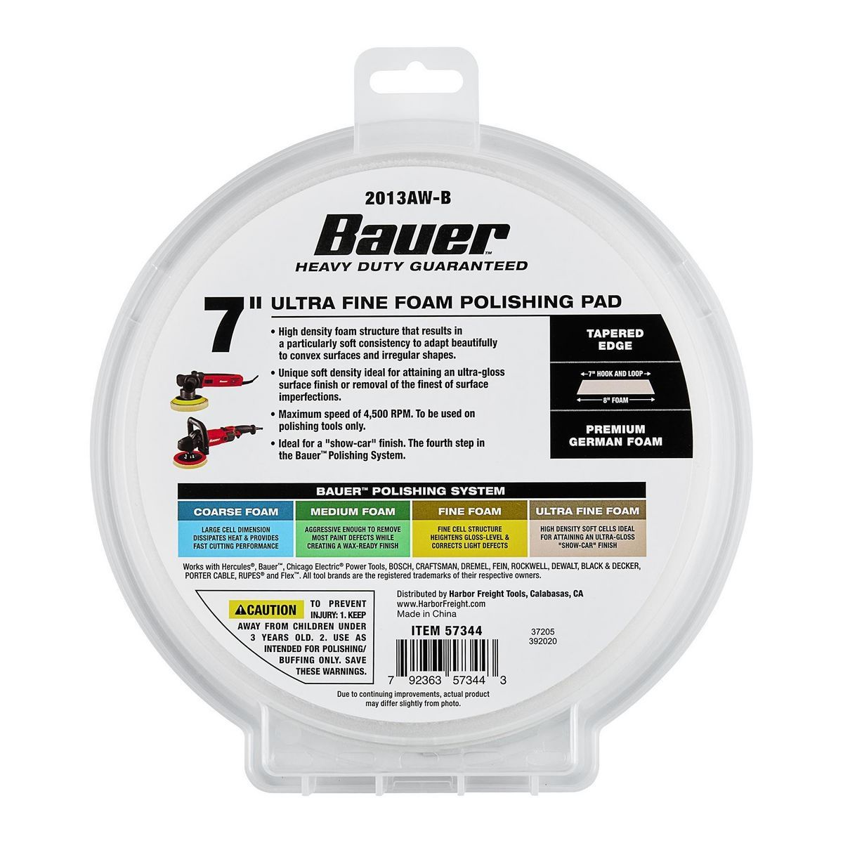 Almohadilla de pulido de espuma ultrafina Bauer de 7 pulgadas - Blanco - 57344