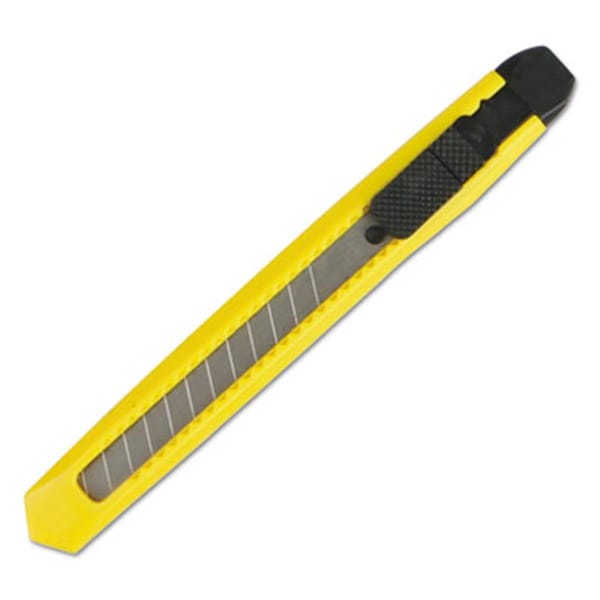 Pinpoint 10 mm Retractable Snap-Off Straight-Edged Snap Blade Knife, Yellow - PI2659540