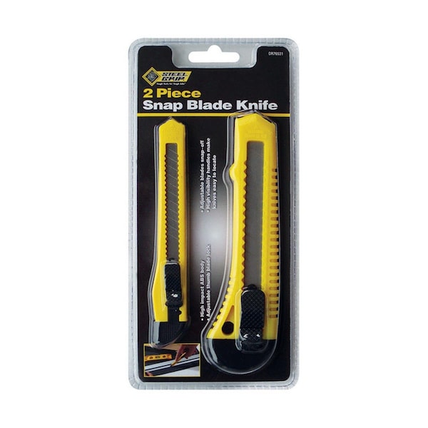 Steel Grip 5.5 in. Retractable Snap Blade Knife Set; Yellow - Pack of 2 - 2796159