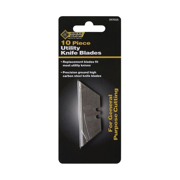Steel Grip Carbon Steel Straight Edged Utility BladeSilver 10 Piece - 2796126