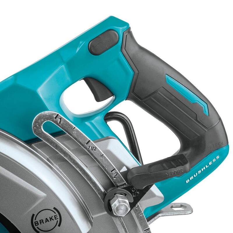 Sierra circular inalámbrica sin escobillas Makita 40V Max XGT con mango trasero y capacidad AWS de 10-1/4 pulgadas (herramienta solamente) - GSR02Z.