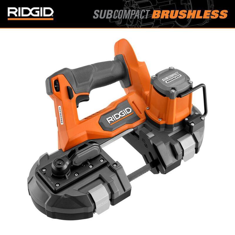 Sierra de banda inalámbrica sin escobillas y compacta de una mano RIDGID 18V (Herramienta solamente) - R87040B