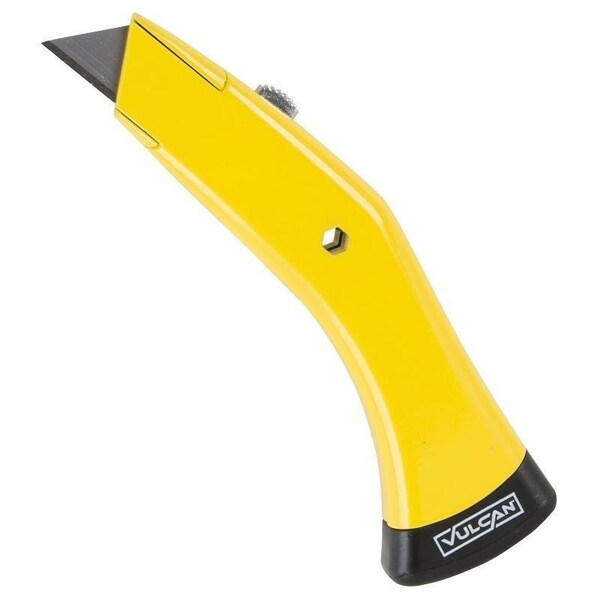 Vulcan Utility Knife, 2-1/4 in L Blade, 3/4 in W Blade, Zinc Alloy Handle, Black/Yellow Handle - JL-KF0008