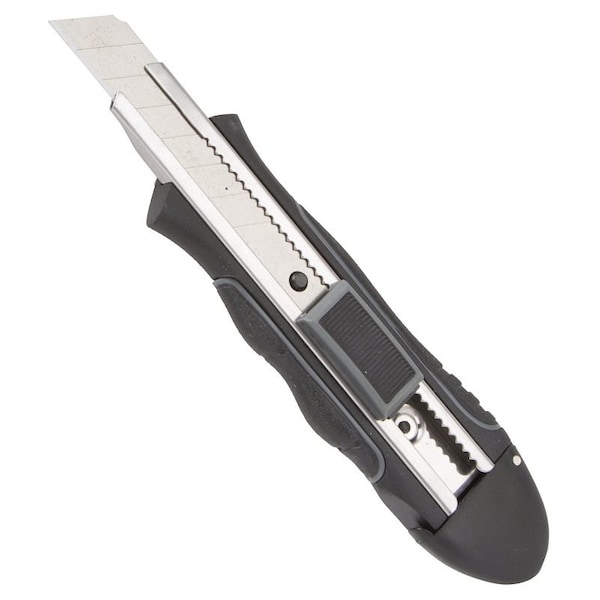 Vulcan Utility Knife, 5.125 mm L Blade, 7/8 in W Blade, TPR Cushion-Grip Handle, Black/Gray Handle - 33-023
