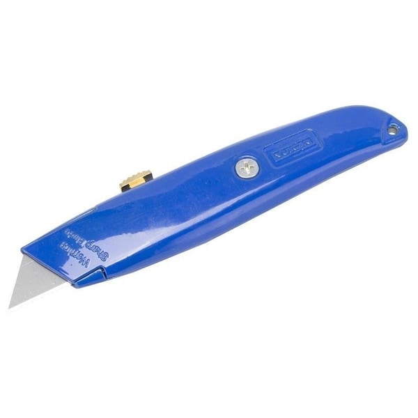 Vulcan Utility Knife, 2-7/8 in L Blade, 1-1/4 in W Blade, Aluminum Handle, Blue Handle - JL54217