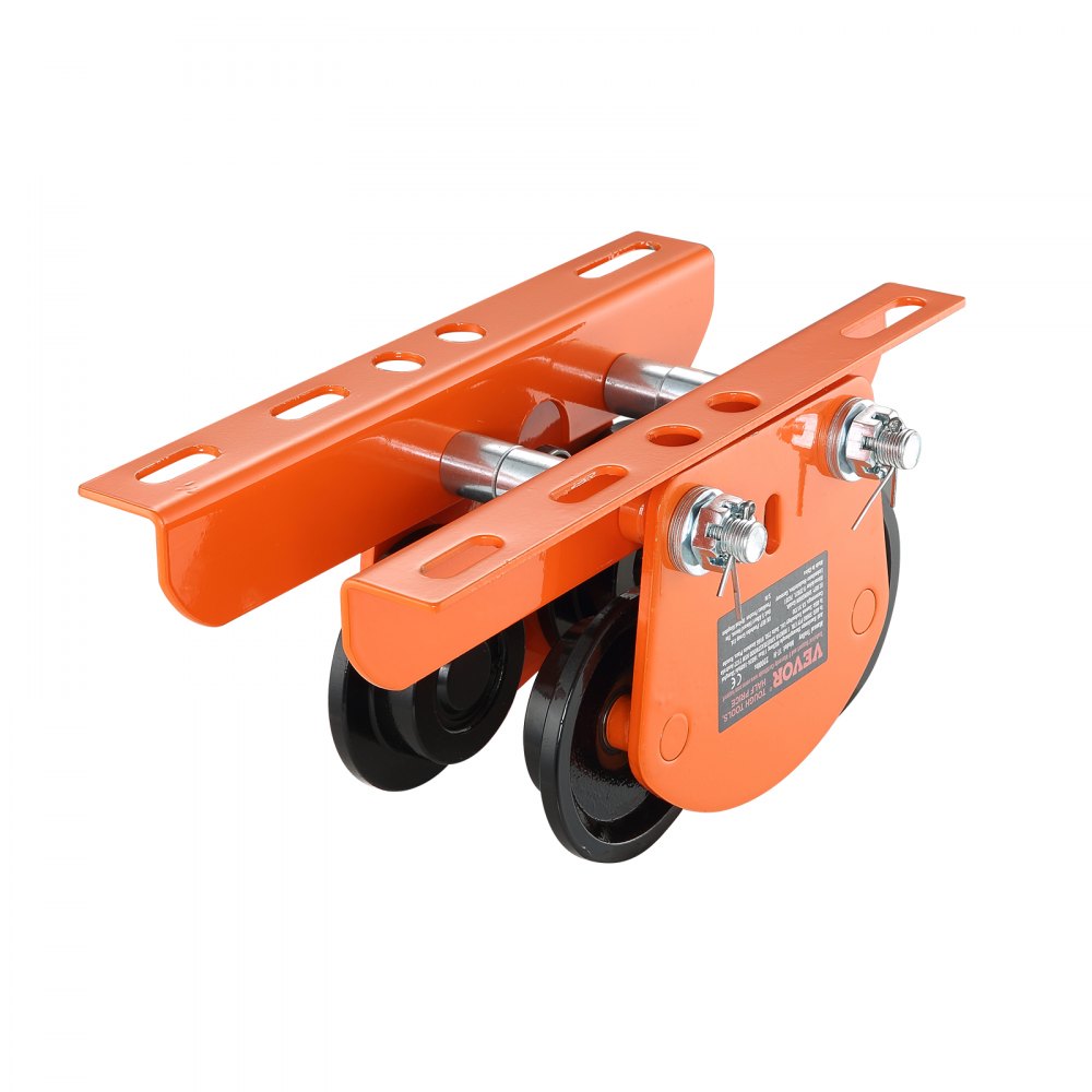 VEVOR Electric Hoist Manual Trolley, 1100 lbs/0.5 Ton Capacity for PA200 PA250 PA300 PA400 PA500, Push Beam Trolley with Dual Wheels, 2.36"-4.72" Adjustable Flange Width for Straight Curved I Beam - DDHLSDXC05T2B96BSV0