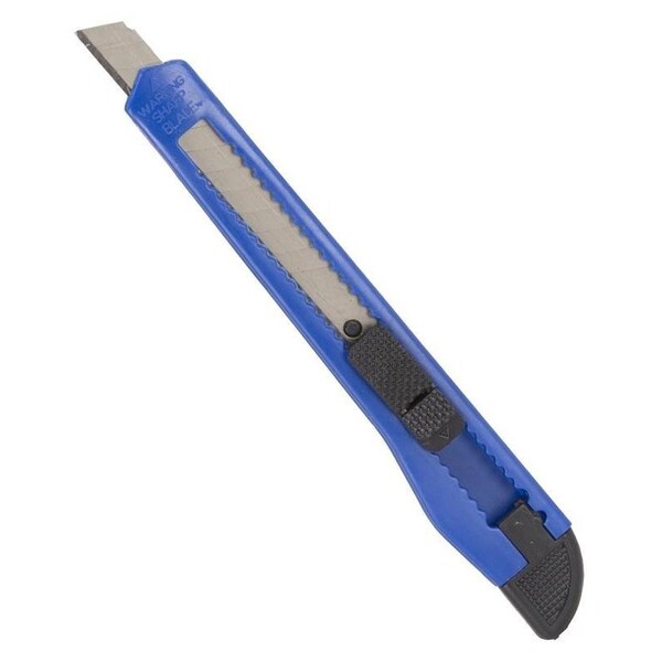 Vulcan Utility Knife, 3-7/8 in L Blade, 5/8 in W Blade, High Impact Plastic Handle, Blue/Black Handle - JL54319