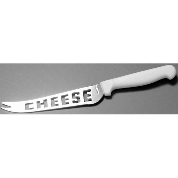 Chef Craft Cheese Knife, Stainless Steel Blade, Plastic Handle, White Handle - 21368
