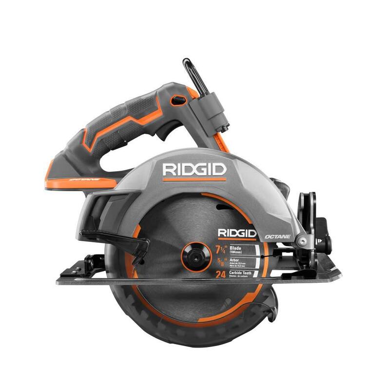 Sierra circular inalámbrica RIDGID 18V OCTANE Brushless de 7-1/4 pulgadas (sólo herramienta) - R8654B