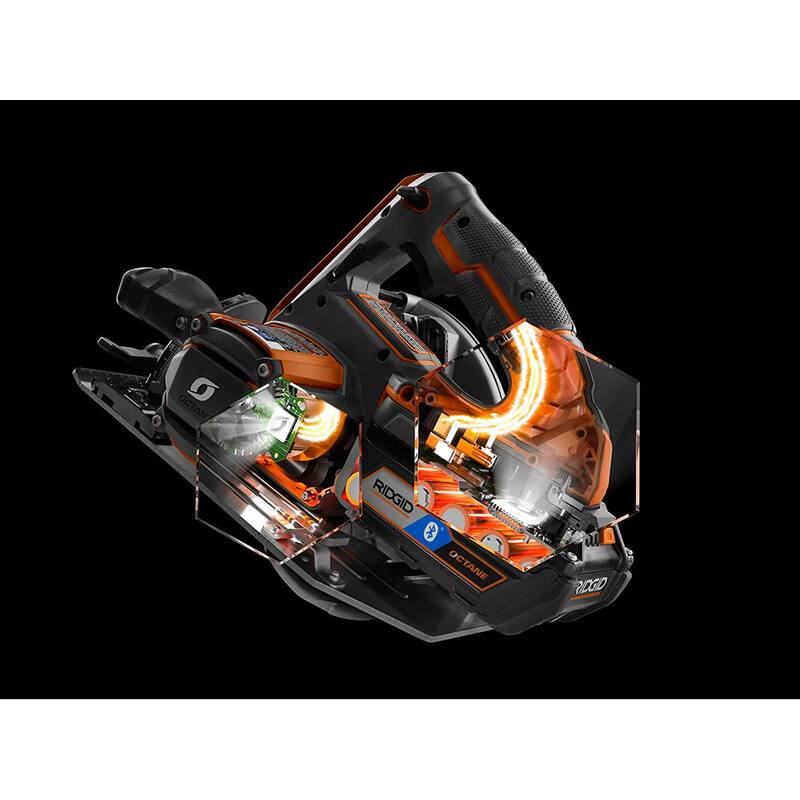 Sierra circular inalámbrica RIDGID 18V OCTANE Brushless de 7-1/4 pulgadas (sólo herramienta) - R8654B