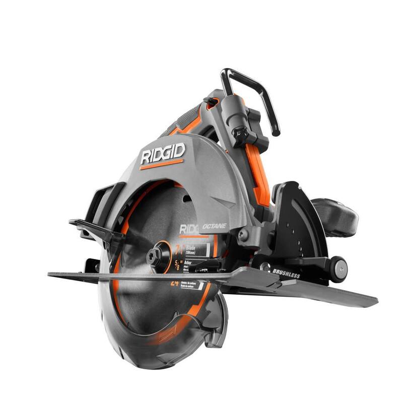Sierra circular inalámbrica RIDGID 18V OCTANE Brushless de 7-1/4 pulgadas (sólo herramienta) - R8654B