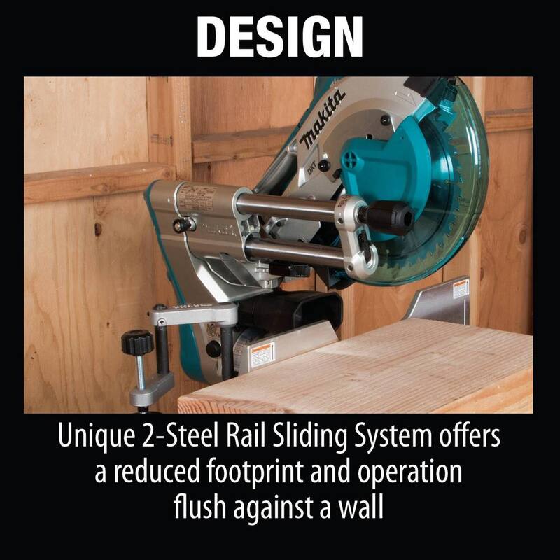 Sierra ingletadora deslizante compuesta de doble bisel con láser sin escobillas de 36V y 10 pulgadas, solo herramienta - XSL06Z de Makita 18V X2 LXT de ion de litio